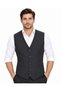Men's V-Neck Vest Black with Fine Stripes 56107 - 2