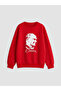 Alita City Lcw Kids Red 3 Thread Threaded Printed Loose & Baggy Girls' Sweatshirt