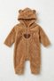 Baby Boy Jumpsuit with Teddy Bear Ears, Hooded Plush Zippered Baby Set - 3
