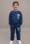 Boy's Sonic Printed Navy Blue 100% Cotton Top and Bottom Set