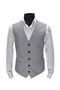 Men's V-Neck Vest Grey Melange Woven 56102 - 6