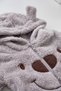Baby Boy Jumpsuit with Teddy Bear Ears, Hooded Plush Zippered Baby Set - 4