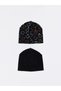 Peak New Season Black 2-Piece Printed Boys' Beanie