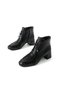 Nancy Genuine Leather Pleated Detailed Thick Heeled Black Women's Boots