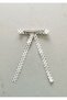 White Black Polka Dot Long Bow Clip Buckle 12.5X22 cm - 2