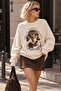 New Season Chill Dog Printed Oversize Sweatshirt - 3