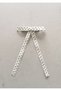 White Black Polka Dot Long Bow Clip Buckle 12.5X22 cm