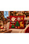 North Pole Christmas Santa Claus, Deer and Pine Tree Patterned 3D Knitted Look Decorative Set of 2 Throw Pillow Covers - 2