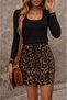 Office Elegance |   New Season Women's Square Collar Long Sleeve Single Jersey Fabric Short Dress - 2