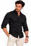 Men's Black Long Sleeve Basic Shirt - 2