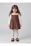 Lcw Baby Brown Velvet Baby Girl Gilet Dress and T-Shirt - 2