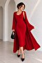 U-Necklace Sleeveless Dress and Cardigan Two-Piece Set - 2