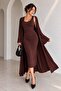U-Necklace Sleeveless Dress and Long Cardigan 2-Piece Set - 5