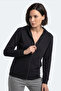 Sera I Women's Zippered Black Sweatshirt - 4