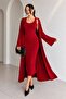 U-Necklace Sleeveless Dress and Cardigan Two-Piece Set - 8