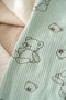 Green Bear Patterned Fabric 100% Cotton Baby Boy Romper 3-6-9 Months - 3