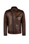 Carter Men's Brown Double-Breasted Collared Leather Jacket 26Wgd6490Bt - 2