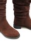 Estelle Drawstring Suede Brown Pull-On Bellows Wide Toe Boots - 5