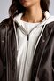 Relaxed Fit Removable Hooded Faux Leather Coat H3752Ax26Au - 4