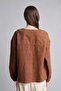 V-Neck Buttoned Relax Fit Jacquard Long Sleeve Tunic H3263Ax26Au - 5