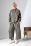 Oversize Premium Cupra Modal Textured Buttoned Double Set - 2