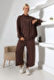 Oversize Premium Cupra Modal Textured Buttoned Double Set - 4