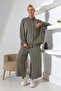 Oversize Premium Cupra Modal Textured Buttoned Double Set - 6