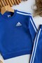 Boy's Embroidered Tracksuit Set Blue - 2