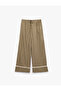 Comfortable Fit Viscose Blended Plaid Pajama Bottoms with Lace Detail
