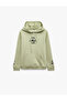 Three Threaded Hooded Kangaroo Pocket Panda Printed Sweatshirt - 6