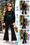 Winter, Spring, and Autumn Girls' Black Spanish Flared Bottoms and Black Sweat Top - 2