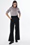 Double Waist Detailed Trousers Black