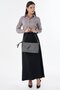 Ribbed Stitched Rayon Skirt Black