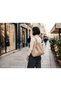 Beige Soft Leather Shoulder Bag 31X24 cm Daily Women's Bag with Extra Makeup Bag - 5