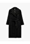 Belted Double-Breasted Long-Sleeved Buttoned Cashmere Coat