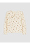 Alita City Lcw Kids Ecru Interlock Printed Standard & Regular Long Sleeve Girls' T-Shirt with a Difference