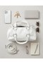 White Soft Leather Women's Clutch Bag and Shoulder Bag, 3-Compartment Casual Chic Bag CANEDR08 - 4