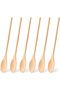 6-Piece Wooden Cooking Scoops Set,Long Handle Mixing and Serving Utensils,Natural Wood Kitchen Tools for Stirring and Flipping