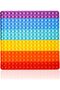 Big Size Rainbow Push Pop Fidget Toy,256 Bubbles Square Silicone Squeeze Toy,12 Inch