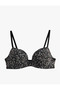 Supported Extra Padded Plaid Patterned Tulle Bra