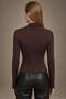 Women's Long Sleeve Blouse with Buckle and Scarf Detail - 3