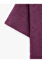 Slim Fit Short Sleeve Floral Textured Stand Collar T-Shirt - 3