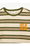 Printed Cotton Crew Neck Long Sleeve Oversize Striped T-Shirt - 3