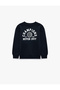 Basketball Printed Crew Neck Long Sleeve Sweatshirt
