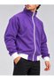 Men's Stand Collar Full Zip Sweatshirt Long Sleeve Ribbed Detailed Casual - 2