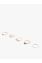Set of 5 Textured Stone Rings - 2