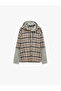 Comfortable Fit Buttoned Plaid Layered Long Sleeve Hooded Shirt