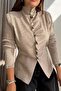 Drape Buttoned Knitwear Beige - 7