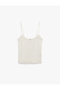 Lace Detailed Comfortable Cut Thin Strap Athlete Pajama Top