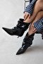 Lina Women's Pino Heel Wrinkled Leather Boots Black